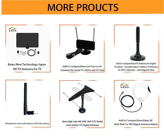 Ăng-ten truyền hình kỹ thuật số UHF 470 - 862MHz 100 dặm với đế từ tính 4