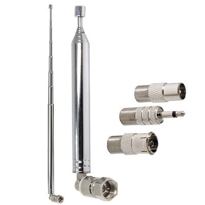 Ống ăng-ten vô tuyến FM Ancable Indoor FM Telescopic Antenna F Type Male Plug Connector with Adapter for Radio AV Stereo Receiiv
