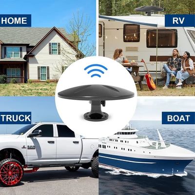 Điện thoại thông minh TV trên không tín hiệu nhận 360 cho Cắm trại, Campervan kỹ thuật số Xe tải xe tải ăng-ten du lịch TV RV HDTV ăng-ten